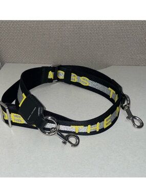 Marc Jacobs thin bag strap Black Yellow Logo Webbing Crossbody Strap
